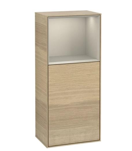 Шкафчик для ванной Villeroy & Boch Finion 41,8х93,6х27 см петли справа с подсветкой ДСП шпон дуба/песок матовый лак G510HHPC