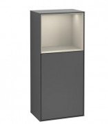 Шафка для ванної Villeroy & Boch Finion 41,8х93,6х27 см петлі праворуч з підсвічуванням МДФ антрацит матовий лак/пісок матовий лак G510HHGK