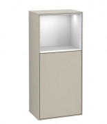 Шкафчик для ванной Villeroy & Boch Finion 41,8х93,6х27 см петли справа с подсветкой МДФ песок матовый лак/белый матовый лак G510MTHH
