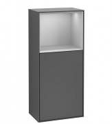 Шкафчик для ванной Villeroy & Boch Finion 41,8х93,6х27 см петли слева с подсветкой МДФ антрацит матовый лак/светло-серый матовый лак F520GJGK