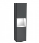 Пенал Villeroy & Boch Finion 41,8x151,6х27 см петлі зліва з підсвічуванням МДФ темно-синій матовий лак/глянсовий білий лак G460GFHG