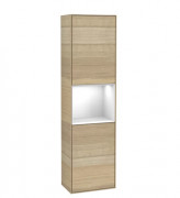 Пенал Villeroy & Boch Finion 41,8x151,6х27 см петлі зліва з підсвічуванням ДСП шпон дуба/глянсовий білий лак G460GFPC