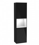 Пенал Villeroy & Boch Finion 41,8x151,6х27 см петлі зліва з підсвічуванням МДФ чорний глянцевий лак/глянцевий білий лак G460GFPH