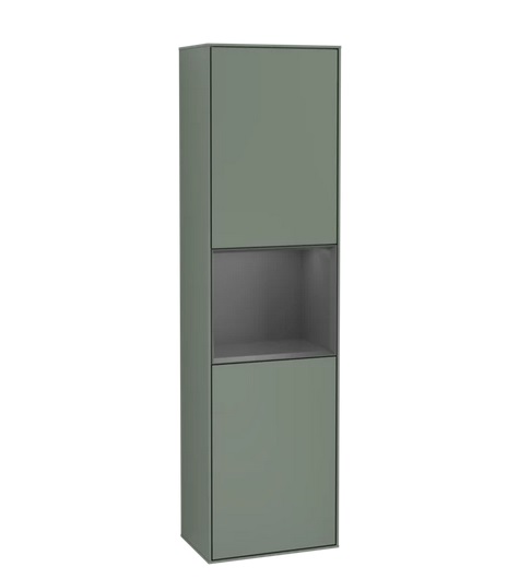 Пенал Villeroy & Boch Finion 41,8x151,6х27 см петли слева с подсветкой МДФ оливковый матовый лак/антрацит матовый лак G460GKGM