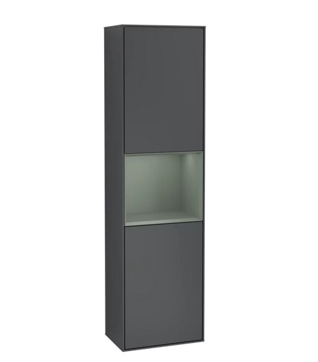 Пенал Villeroy & Boch Finion 41,8x151,6х27 см петли слева с подсветкой МДФ темно-синий матовый лак/оливковый матовый лак G460GMHG