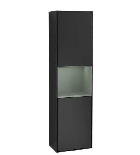 Пенал Villeroy & Boch Finion 41,8x151,6х27 см петли слева с подсветкой МДФ черный матовый лак/оливковый матовый лак G460GMPD