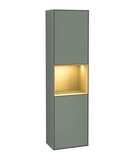 Пенал Villeroy & Boch Finion 41,8x151,6х27 см петли слева с подсветкой МДФ оливковый матовый лак/золотой матовый лак G460HFGM