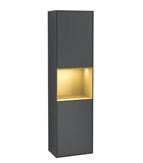 Пенал Villeroy & Boch Finion 41,8x151,6х27 см петли слева с подсветкой МДФ темно-синий матовый лак/золотой матовый лак G460HFHG