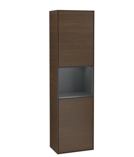 Пенал Villeroy & Boch Finion 41,8x151,6х27 см петлі зліва з підсвічуванням ДСП шпон волоського горіха/темно-синій матовий лак G460HGGN