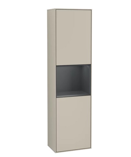 Пенал Villeroy & Boch Finion 41,8x151,6х27 см петли слева с подсветкой МДФ песок матовый лак/темно-синий матовый лак G460HGHH