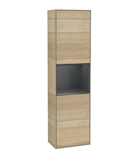 Пенал Villeroy & Boch Finion 41,8x151,6х27 см петлі зліва з підсвічуванням ДСП шпон дуба/темно-синій матовий лак G460HGPC