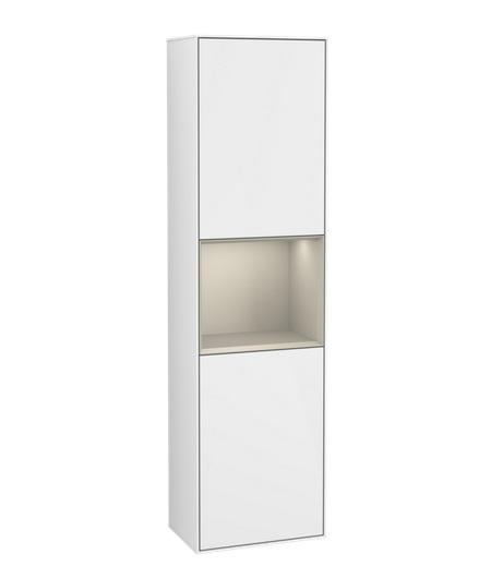 Пенал Villeroy & Boch Finion 41,8x151,6х27 см петлі зліва з підсвічуванням МДФ білий глянцевий лак/пісок матовий лак G460HHGF