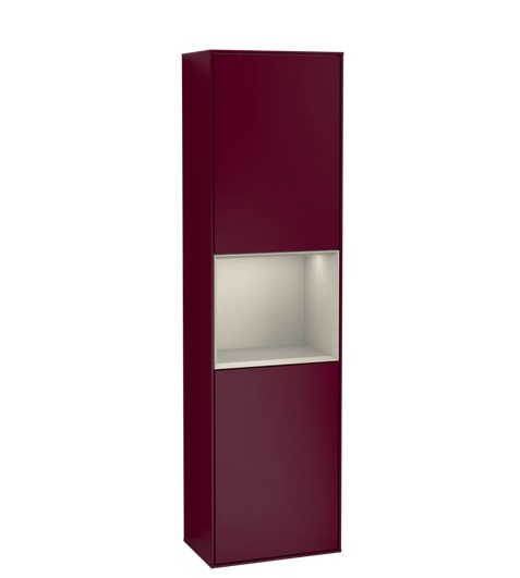 Пенал Villeroy & Boch Finion 41,8x151,6х27 см петлі зліва з підсвічуванням МДФ півонія матовий лак/пісок матовий лак G460HHHB