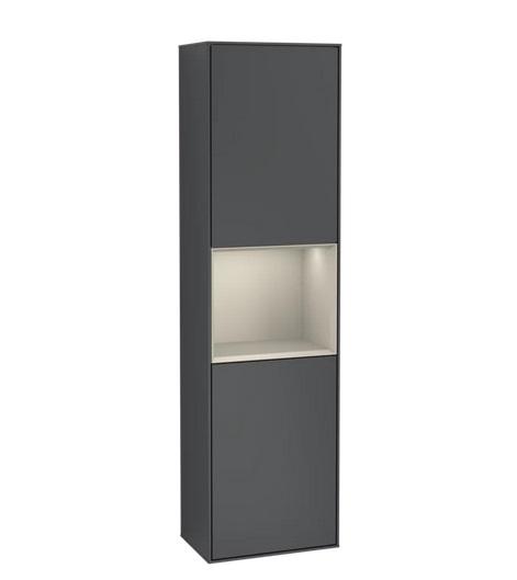 Пенал Villeroy & Boch Finion 41,8x151,6х27 см петлі зліва з підсвічуванням МДФ темно-синій матовий лак/пісок матовий лак G460HHHG