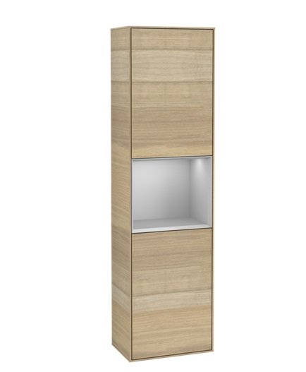 Пенал Villeroy & Boch Finion 41,8x151,6х27 см петли слева с подсветкой ДСП шпон дуба/светло-серый матовый лак G460GJPC