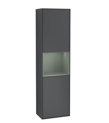 Пенал Villeroy & Boch Finion 41,8x151,6х27 см петлі зліва з підсвічуванням МДФ темно-синій матовий лак/оливковий матовий лак G460GMHG