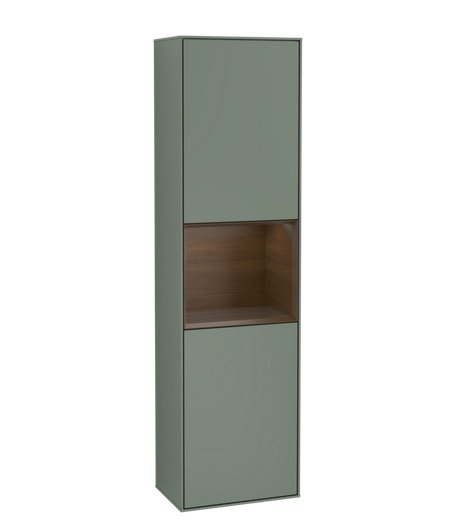 Пенал Villeroy & Boch Finion 41,8x151,6х27 см петлі зліва з підсвічуванням МДФ оливковий матовий лак/шпон волоського горіха G460GNGM