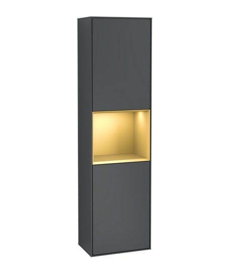 Пенал Villeroy & Boch Finion 41,8x151,6х27 см петлі зліва з підсвічуванням МДФ темно-синій матовий лак/золотий матовий лак G460HFHG