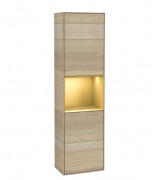 Пенал Villeroy & Boch Finion 41,8x151,6х27 см петлі зліва з підсвічуванням ДСП шпон дуба/золотий матовий лак G460HFPC