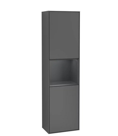 Пенал Villeroy & Boch Finion 41,8x151,6х27 см петлі зліва з підсвічуванням МДФ антрацит матовий лак/темно-синій матовий лак G460HGGK