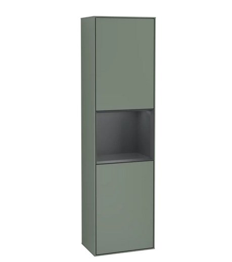 Пенал Villeroy & Boch Finion 41,8x151,6х27 см петли слева с подсветкой МДФ оливковый матовый лак/темно-синий матовый лак G460HGGM