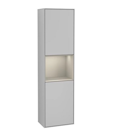 Пенал Villeroy & Boch Finion 41,8x151,6х27 см петлі зліва з підсвічуванням МДФ світло-сірий матовий лак/пісок матовий лак G460HHGJ