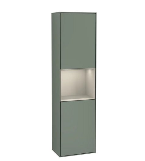 Пенал Villeroy & Boch Finion 41,8x151,6х27 см петлі зліва з підсвічуванням МДФ оливковий матовий лак/пісок матовий лак G460HHGM