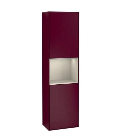 Пенал Villeroy & Boch Finion 41,8x151,6х27 см петли слева с подсветкой МДФ пион матовый лак/песок матовый лак G460HHHB