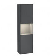 Пенал Villeroy & Boch Finion 41,8x151,6х27 см петлі зліва з підсвічуванням МДФ темно-синій матовий лак/пісок матовий лак G460HHHG