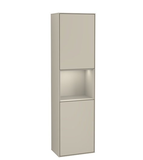 Пенал Villeroy & Boch Finion 41,8x151,6х27 см петли слева с подсветкой МДФ песок матовый лак G460HHHH