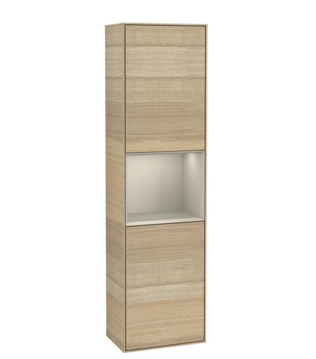 Пенал Villeroy & Boch Finion 41,8x151,6х27 см петли слева с подсветкой ДСП шпон дуба/песок матовый лак G460HHPC