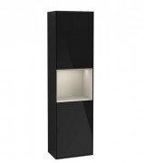 Пенал Villeroy & Boch Finion 41,8x151,6х27 см петлі зліва з підсвічуванням МДФ глянсовий чорний лак/пісок матовий лак G460HHPH