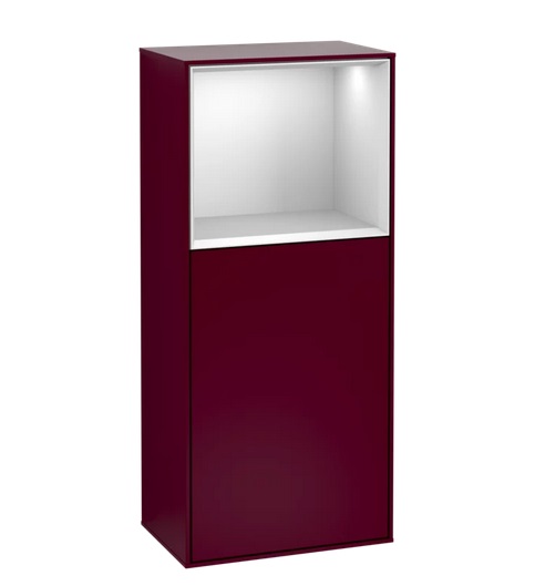 Шафка для ванної Villeroy & Boch Finion 41,8х93,6х27 см петлі зліва з підсвічуванням МДФ півонія матовий лак/білий матовий лак F520MTHB