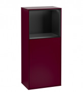 Шкафчик для ванной Villeroy & Boch Finion 41,8х93,6х27 см петли слева с подсветкой МДФ пион матовый лак/черный матовый лак F520PDHB