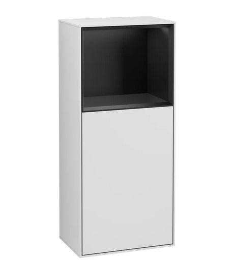 Шафка для ванної Villeroy & Boch Finion 41,8х93,6х27 см петлі зліва з підсвічуванням МДФ білий матовий лак/чорний матовий лак F520PDMT