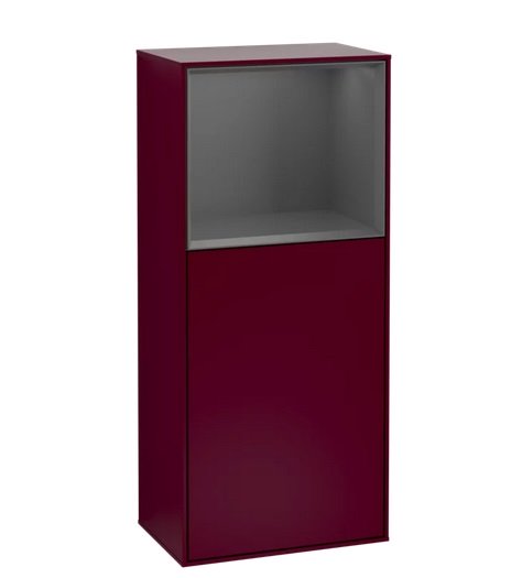 Шкафчик для ванной Villeroy & Boch Finion 41,8х93,6х27 см петли слева с подсветкой МДФ пион матовый лак/антрацит матовый лак F520GKHB