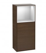 Шкафчик для ванной Villeroy & Boch Finion 41,8х93,6х27 см петли слева с подсветкой ДСП шпон грецкого ореха/белый матовый лак F520MTGN