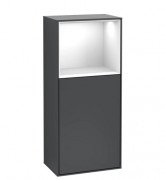 Шкафчик для ванной Villeroy & Boch Finion 41,8х93,6х27 см петли слева с подсветкой МДФ темно-синий матовый лак/глянцевый белый лак F520GFHG