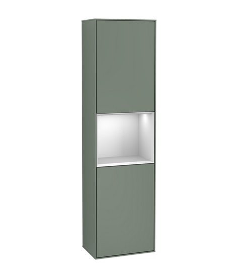 Пенал Villeroy & Boch Finion 41,8x151,6х27 см петлі зліва з підсвічуванням МДФ оливковий матовий лак/білий матовий лак G460MTGM