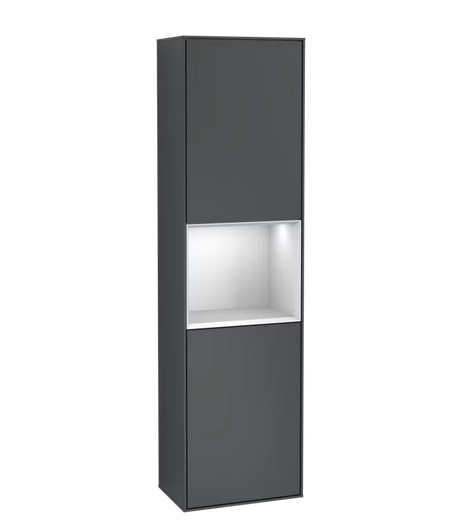 Пенал Villeroy & Boch Finion 41,8x151,6х27 см петлі зліва з підсвічуванням МДФ темно-синій матовий лак/білий матовий лак G460MTHG