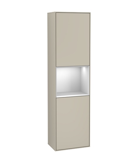 Пенал Villeroy & Boch Finion 41,8x151,6х27 см петлі зліва з підсвічуванням МДФ пісок матовий лак/білий матовий лак G460MTHH