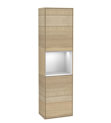 Пенал Villeroy & Boch Finion 41,8x151,6х27 см петли слева с подсветкой ДСП шпон дуба/белый матовый лак G460MTPC