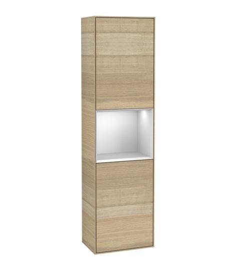 Пенал Villeroy & Boch Finion 41,8x151,6х27 см петлі зліва з підсвічуванням ДСП шпон дуба/білий матовий лак G460MTPC