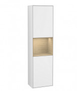 Пенал Villeroy & Boch Finion 41,8x151,6х27 см петлі зліва з підсвічуванням МДФ глянсовий білий лак/шпон дуба G460PCGF