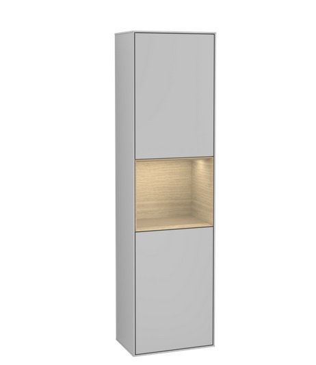 Пенал Villeroy & Boch Finion 41,8x151,6х27 см петлі зліва з підсвічуванням МДФ світло-сірий матовий лак/шпон дуба G460PCGJ