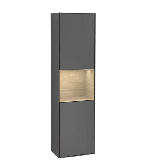 Пенал Villeroy & Boch Finion 41,8x151,6х27 см петлі зліва з підсвічуванням МДФ антрацит матовий лак/шпон дуба G460PCGK