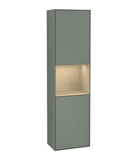 Пенал Villeroy & Boch Finion 41,8x151,6х27 см петлі зліва з підсвічуванням МДФ оливковий матовий лак/шпон дуба G460PCGM