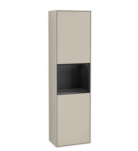 Пенал Villeroy & Boch Finion 41,8x151,6х27 см петлі зліва з підсвічуванням МДФ пісок матовий лак/чорний матовий лак G460PDHH