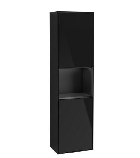 Пенал Villeroy & Boch Finion 41,8x151,6х27 см петлі зліва з підсвічуванням МДФ глянсовий чорний лак/чорний матовий лак G460PDPH
