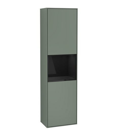 Пенал Villeroy & Boch Finion 41,8x151,6х27 см петли слева с подсветкой МДФ оливковый матовый лак/глянцевый черный лак G460PHGM